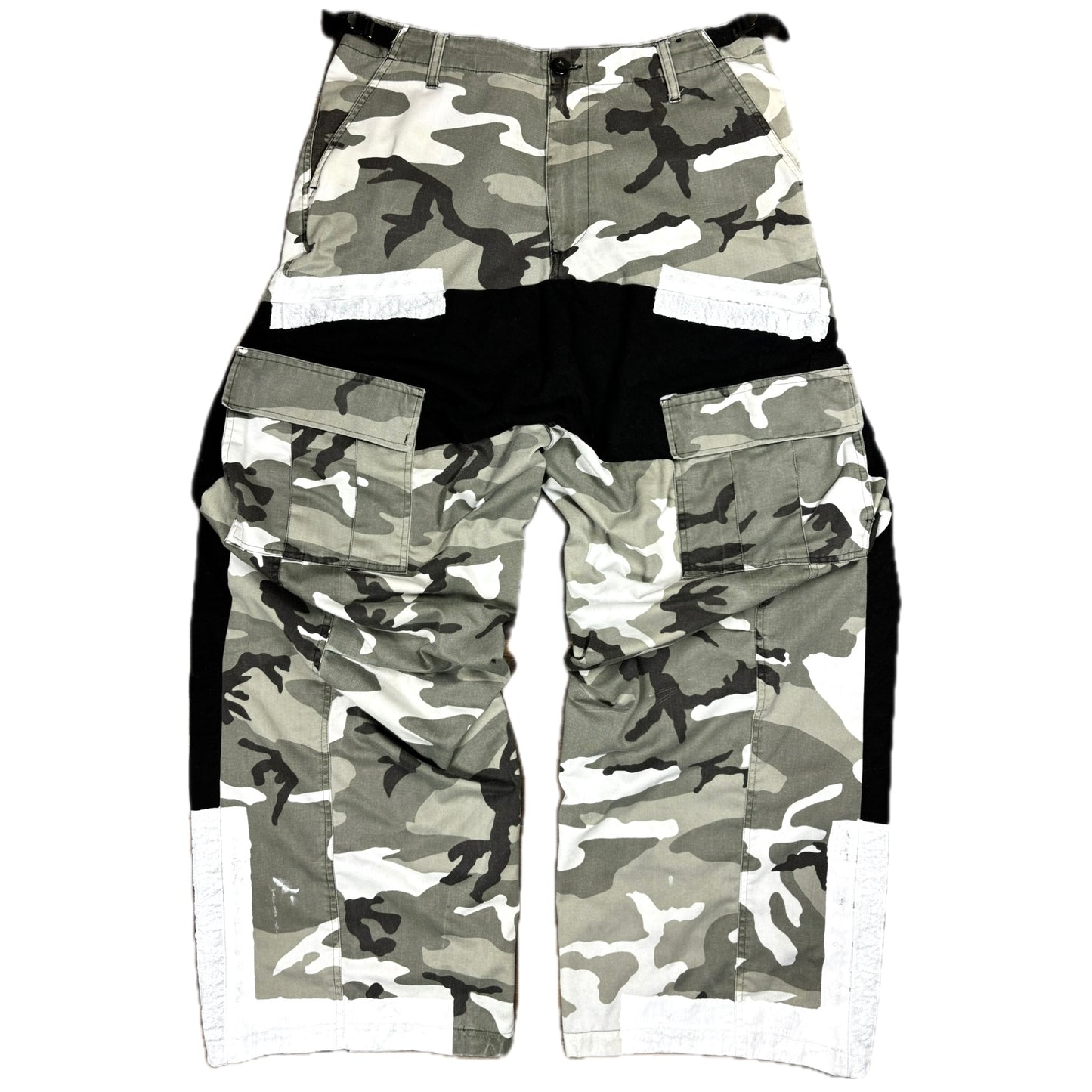 White camo cargo trunk pants