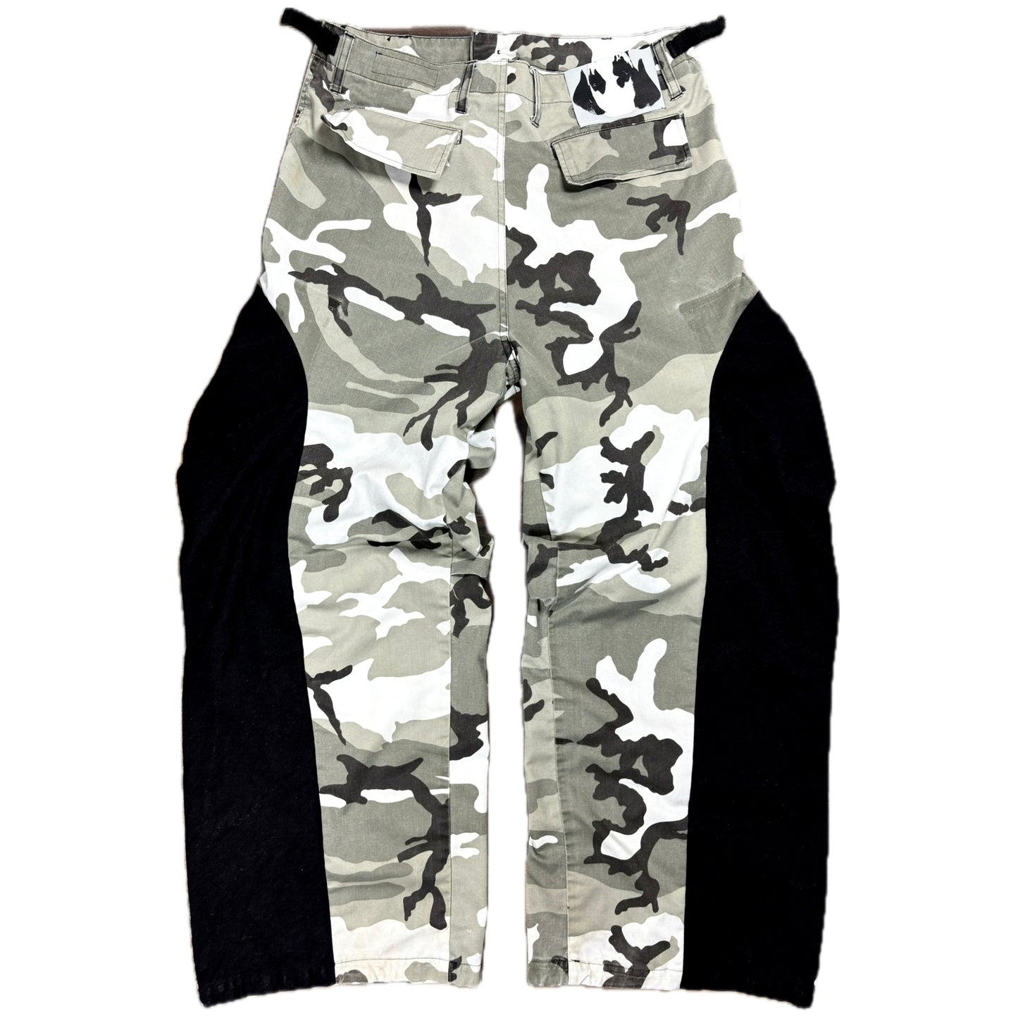 White camo cargo trunk pants