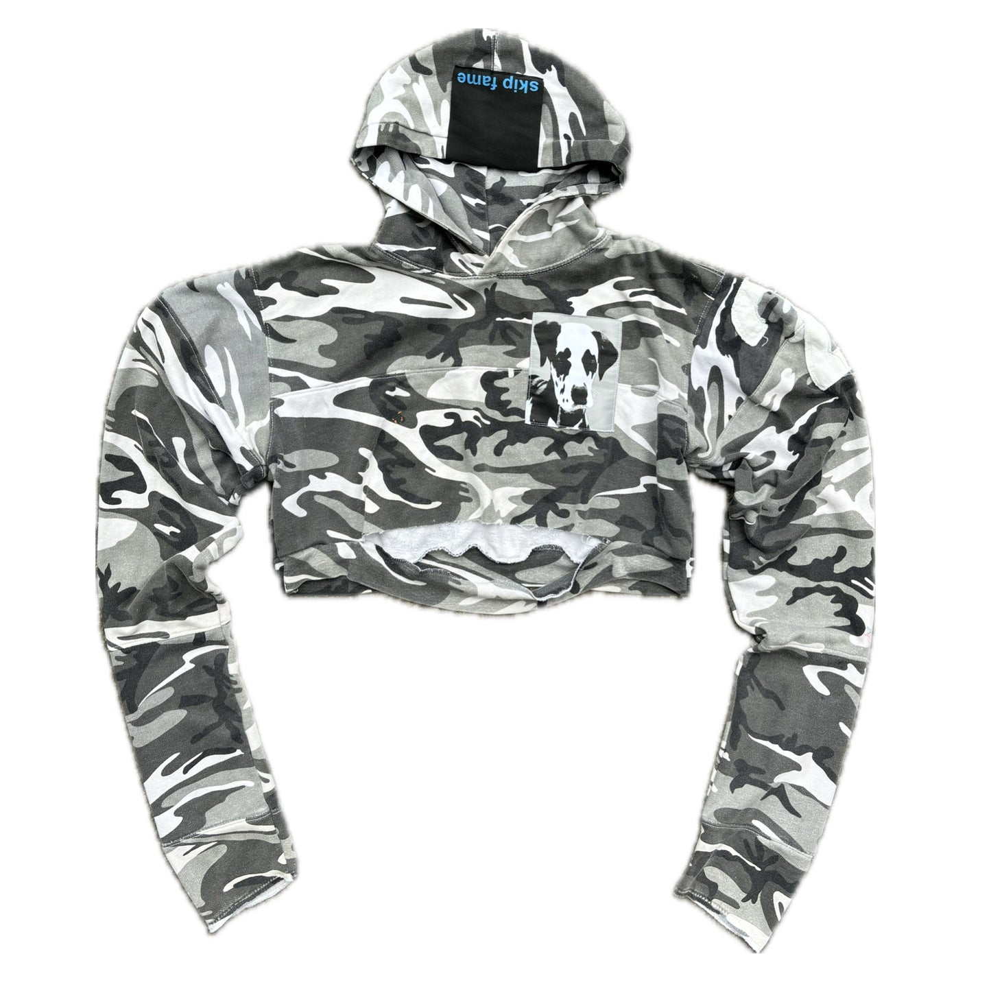 Dalmatian camo hoodie semi crop