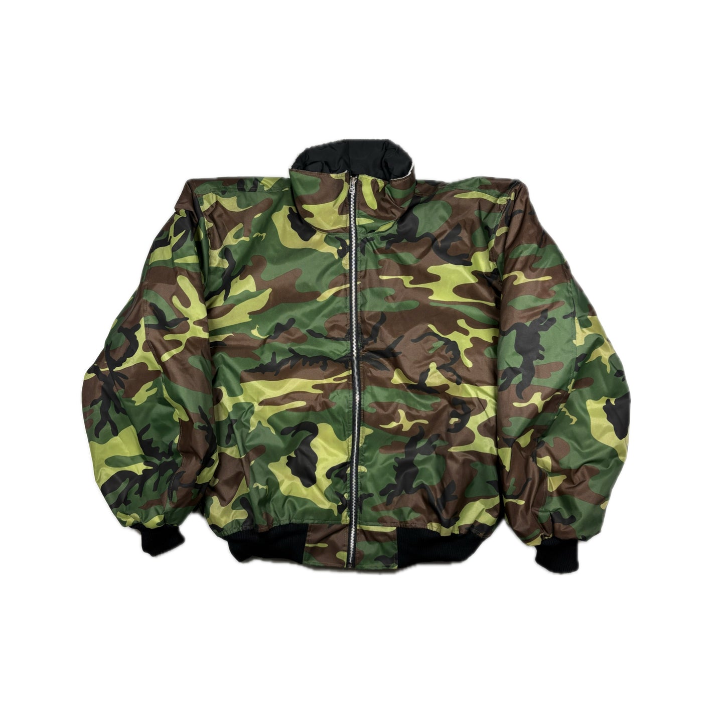 Nylon camo bomber