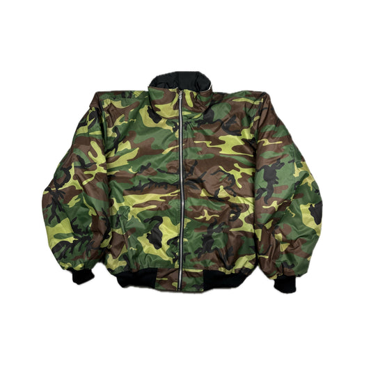 Nylon camo bomber